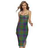 Stewart of Appin Hunting Modern Tartan Crest Back Cross Cami Dress