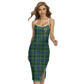 Stewart Hunting Modern Tartan Crest Back Cross Cami Dress