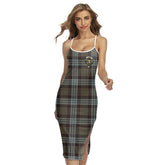 Stewart Old Weathered Tartan Crest Back Cross Cami Dress