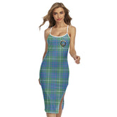 MacIntyre Hunting Ancient Tartan Crest Back Cross Cami Dress
