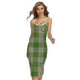 Cunningham Dress Green Dancers Tartan Crest Back Cross Cami Dress
