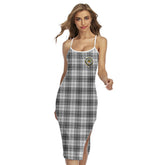 Douglas Grey Modern Tartan Crest Back Cross Cami Dress