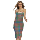 MacIntyre Ancient Tartan Crest Back Cross Cami Dress