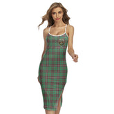 MacKinnon Hunting Ancient Tartan Crest Back Cross Cami Dress
