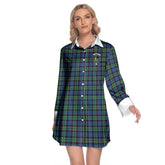 Fletcher Ancient Tartan Crest Lapel Shirt Dress Long Sleeve