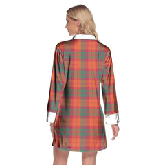 MacNab Ancient Tartan Crest Lapel Shirt Dress Long Sleeve