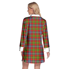 Forrester Tartan Crest Lapel Shirt Dress Long Sleeve