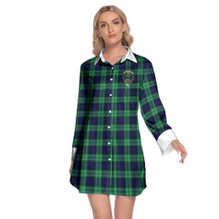 Abercrombie Tartan Crest Lapel Shirt Dress Long Sleeve
