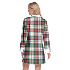 MacDuff Dress Modern Tartan Crest Lapel Shirt Dress Long Sleeve