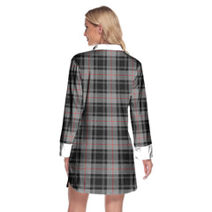 Moffat Modern Tartan Plaid Lapel Shirt Dress Long Sleeve