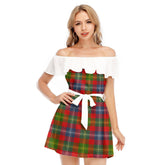 Forrester Tartan Plaid Off-shoulder Dress With Ruffle