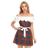 Fraser Ancient Tartan Plaid Off-shoulder Dress With Ruffle