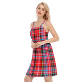 Aberdeen District Tartan Plaid O-neck Cami Dress