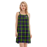 Watson Modern Tartan Crest O-neck Cami Dress