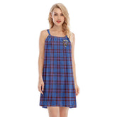 Elliot Modern Tartan Crest O-neck Cami Dress