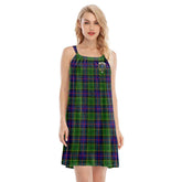 Forsyth Modern Tartan Crest O-neck Cami Dress