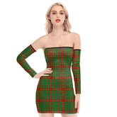Fulton Tartan Plaid Off-Shoulder Back Lace-Up Dress