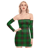 Fife District Tartan Plaid Off-Shoulder Back Lace-Up Dress