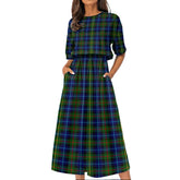 Smith Modern Tartan Plaid Women's Elastic Waist Dress