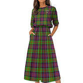 MacDonald of Tartan Plaidranald Tartan Crest Women's Elastic Waist Dress