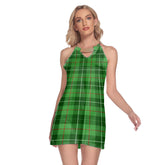 Galloway District Tartan Plaid Round Neck Above Knee Dress