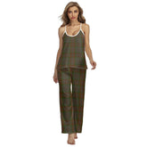 Gray Tartan Plaid Cami Pajamas Sets