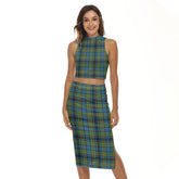 Gillies Ancient Tartan Plaid Tank Top & Split High Skirt Set