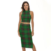 Fife District Tartan Plaid Tank Top & Split High Skirt Set