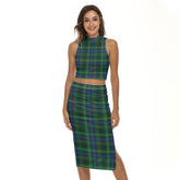Stewart Hunting Modern Tartan Plaid Tank Top & Split High Skirt Set