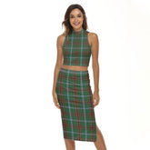 Gayre Tartan Plaid Tank Top & Split High Skirt Set