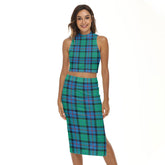 Flower Of Scotland Tartan Plaid Tank Top & Split High Skirt Set
