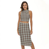 Stewart Dress Ancient Tartan Crest Tank Top & Split High Skirt Set