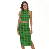 Galloway District Tartan Crest Tank Top & Split High Skirt Set