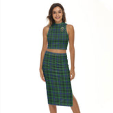 Stewart Hunting Modern Tartan Crest Tank Top & Split High Skirt Set