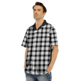 MacFarlane Black White Tartan Plaid Hawaii Shirt