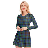 Fletcher Ancient Tartan Crest V-neck Long Sleeve Dress