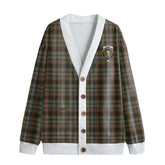 Stewart Hunting Weathered Tartan Crest Knitted Fleece Cardigan