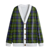 Fergusson Modern Tartan Plaid Knitted Fleece Cardigan