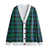 Stewart Old Ancient Tartan Plaid Knitted Fleece Cardigan