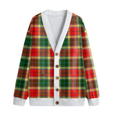 Gibbs Tartan Plaid Knitted Fleece Cardigan