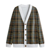 Stewart Hunting Weathered Tartan Plaid Knitted Fleece Cardigan