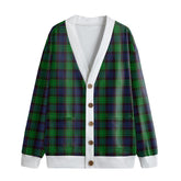Stewart Old Modern Tartan Plaid Knitted Fleece Cardigan