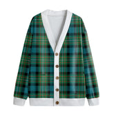 FERGUSON ANCIENT Tartan Plaid Knitted Fleece Cardigan