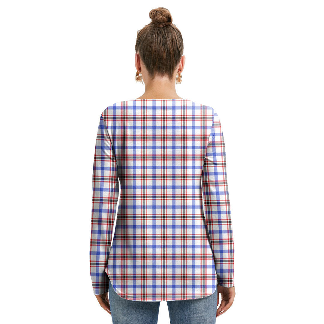Boswell Modern Tartan Crest Long Sleeve Neckline Tie Sweatshirt