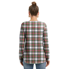 Stewart Dress Modern Tartan Plaid Long Sleeve Neckline Tie Sweatshirt