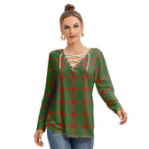 Fulton Tartan Plaid Long Sleeve Neckline Tie Sweatshirt