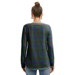 Davidson Modern Tartan Crest Long Sleeve Neckline Tie Sweatshirt