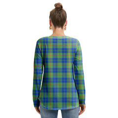 Barclay Hunting Ancient Tartan Crest Long Sleeve Neckline Tie Sweatshirt