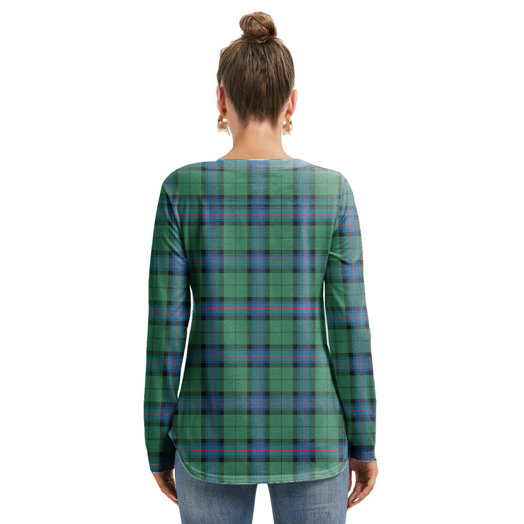 Armstrong Ancient Tartan Plaid Long Sleeve Neckline Tie Sweatshirt