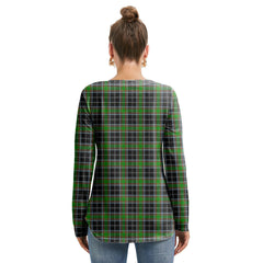 Webster Tartan Plaid Long Sleeve Neckline Tie Sweatshirt